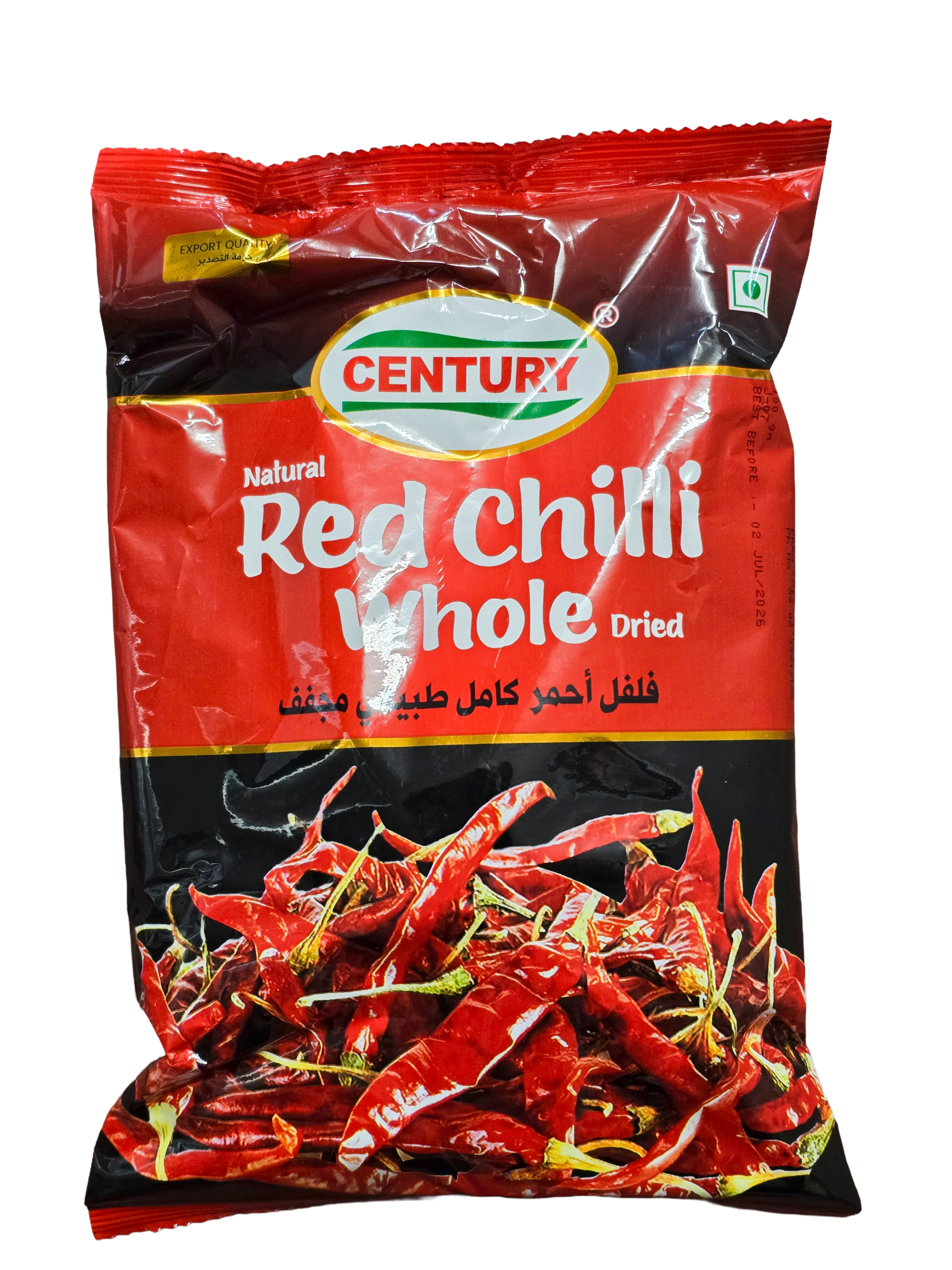 a bag of dried red chili peppers